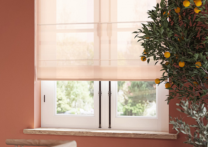 Pavia Voile, Peach Blush - Roman Blind - Image 5